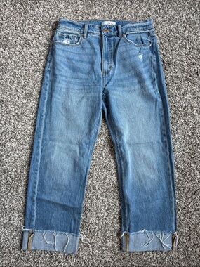 Loft Cuffed Straight Denim Jeans